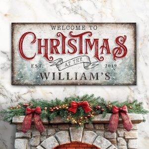 Family Welcome To Christmas Sign IV suitedtosucceed