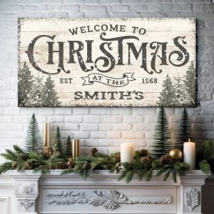 Family Welcome To Christmas Sign III suitedtosucceed
